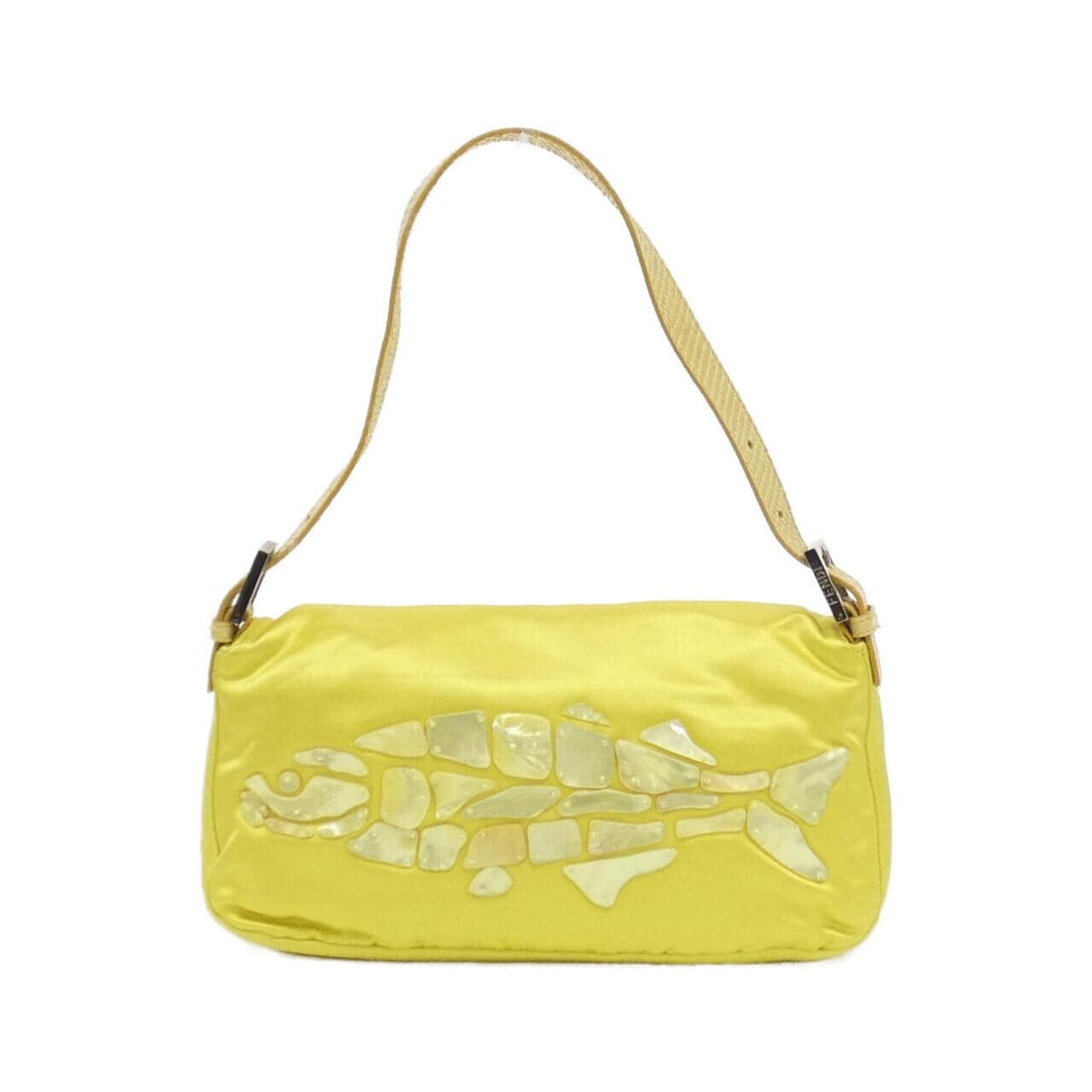 FENDI Baguette 26424 Shoulder Bag Nylon Yellow Nylon - Thumbnail 2