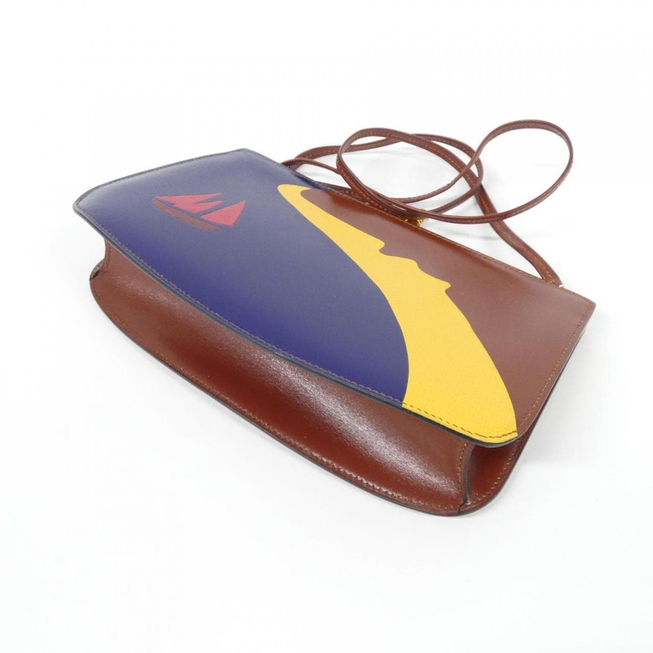 HERMES Shoulder Box Calf 藍色 Box 皮 - 縮圖 3