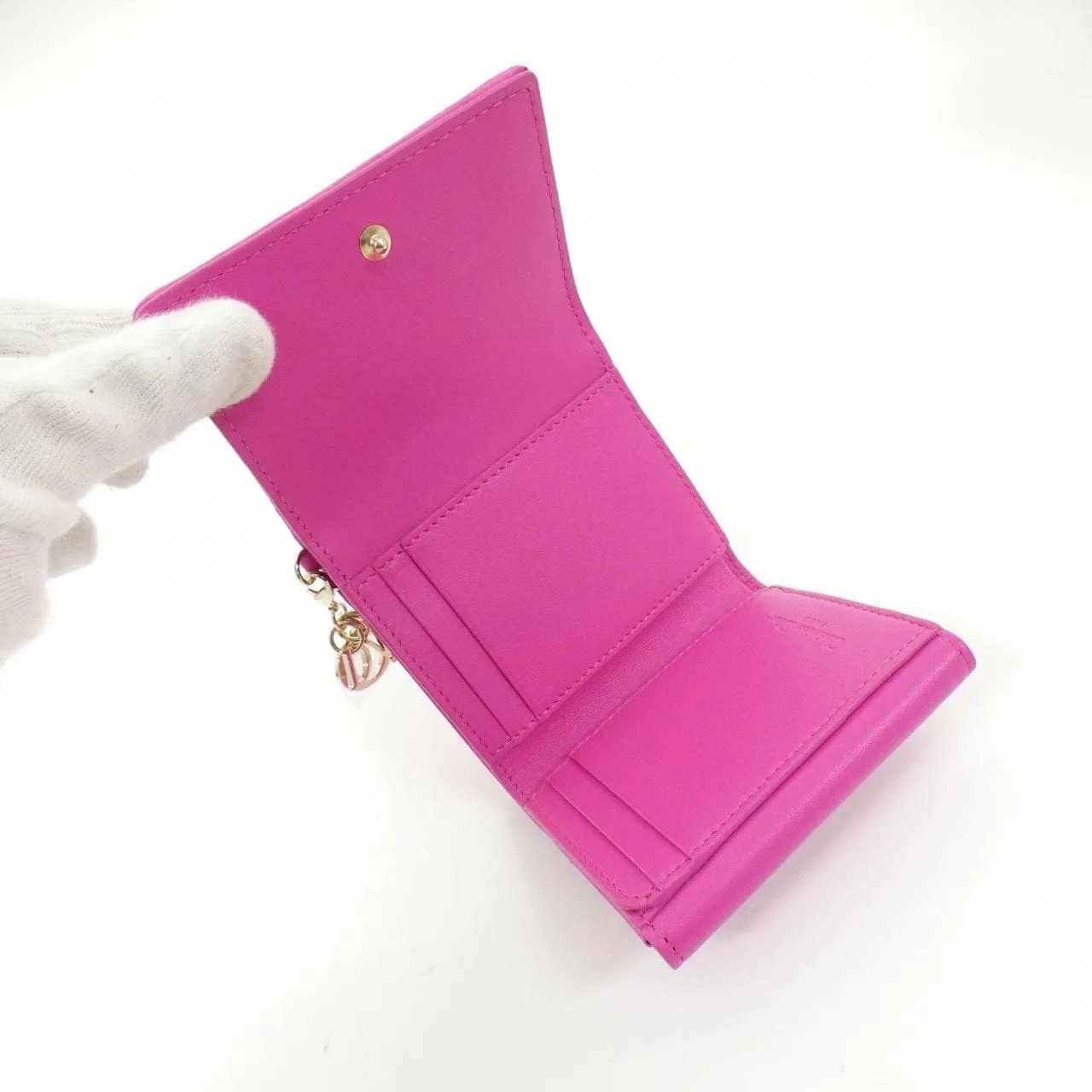 DIOR Lady Dior S0181ONMJ Wallet Lambskin Black Lambskin Rank A - Thumbnail 6