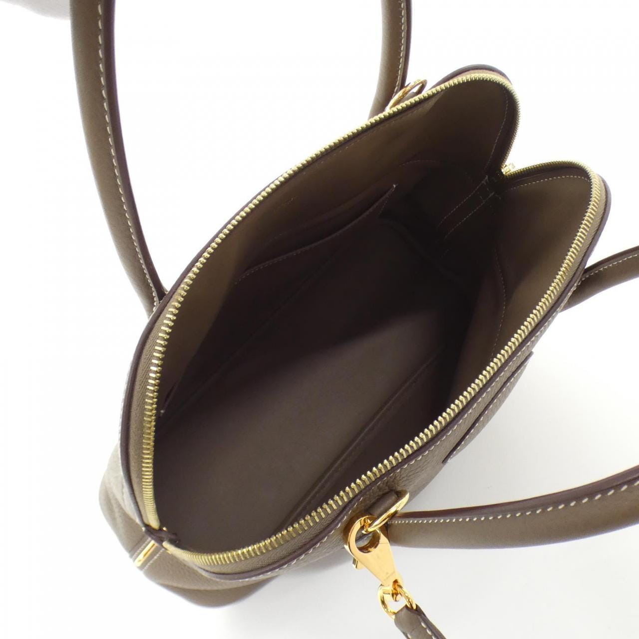 HERMES HERMÈS Bolide 073419CC Bag Clemence Etoupe Clemence Leather Rank A - Thumbnail 9