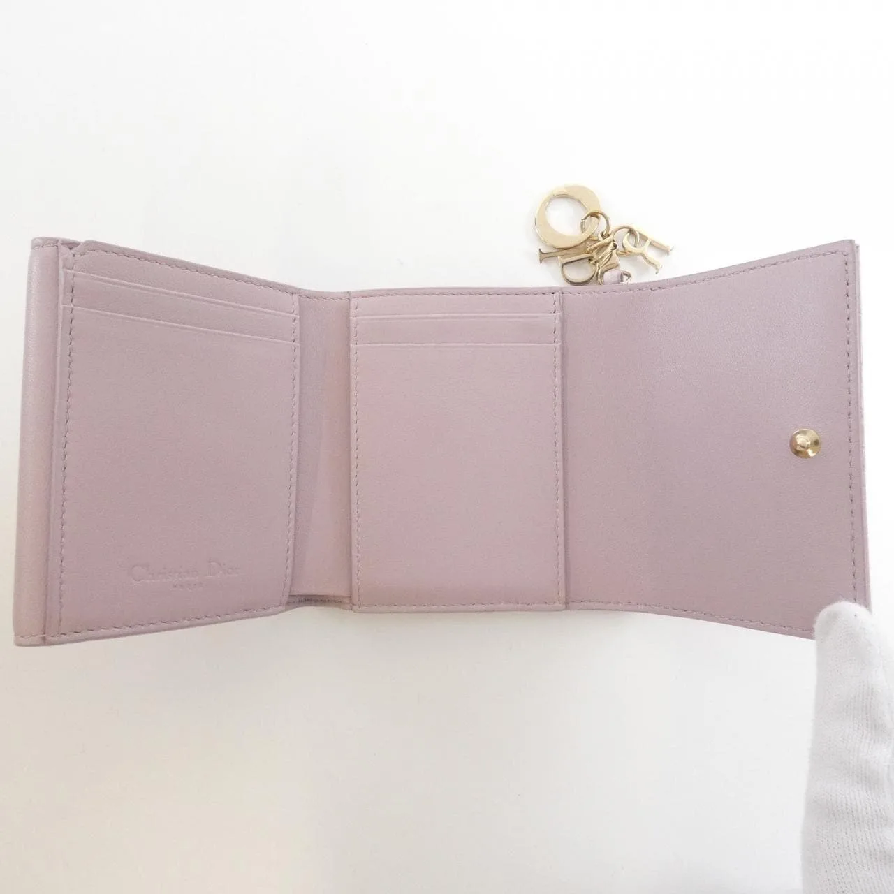 DIOR Lady Dior Wallet 粉色 中古品B - 縮圖 5