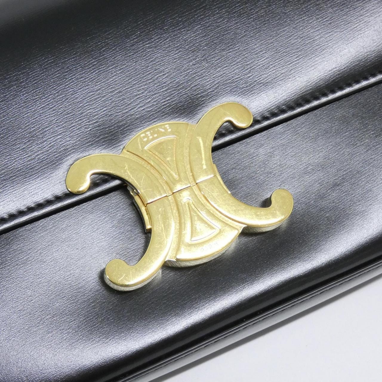 CELINE Triomphe 194143BF4 Shoulder Bag 黑色 中古品A - 縮圖 6