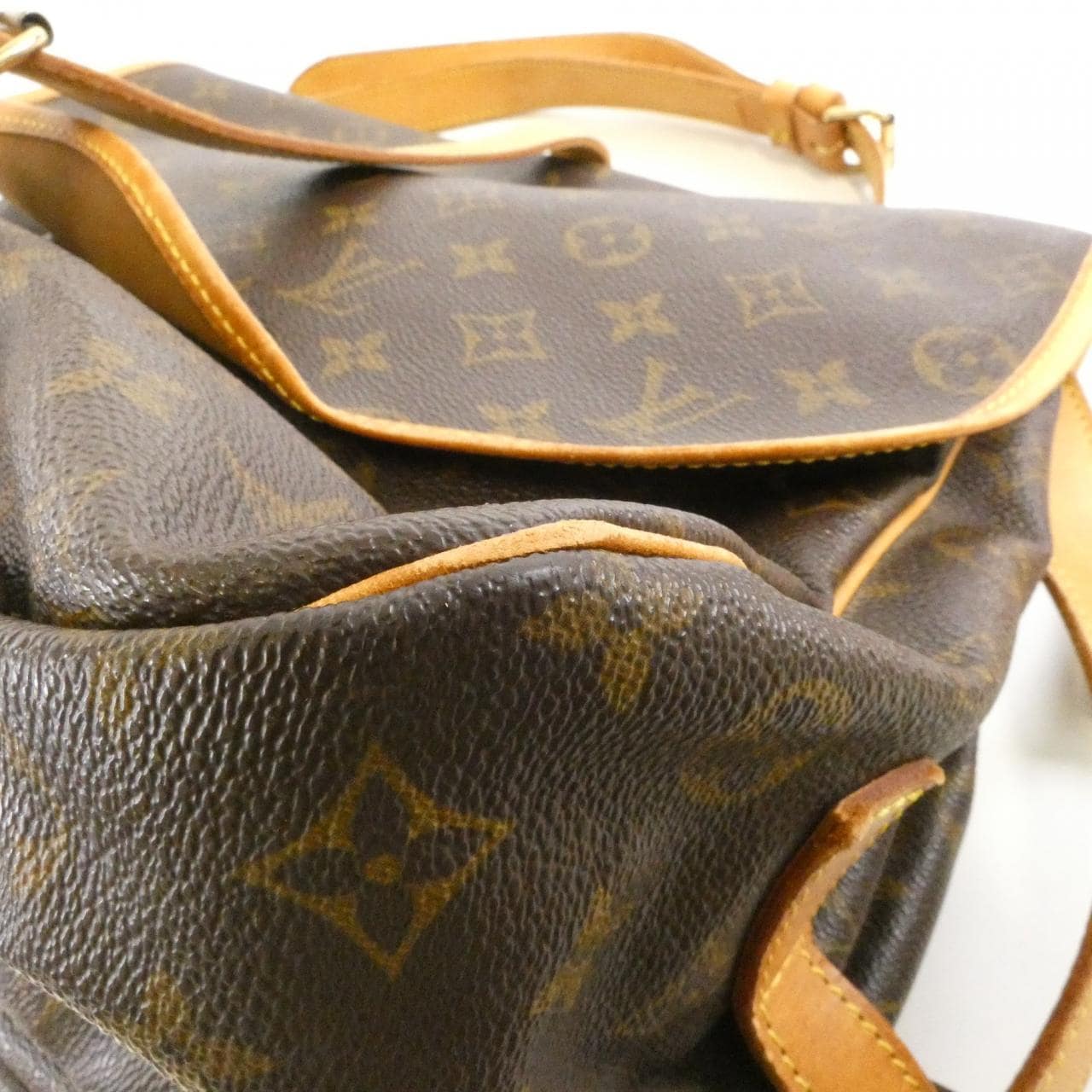 LOUIS VUITTON Saumur M42254 Shoulder Monogram 黑色 Monogram 中古品B - 縮圖 2