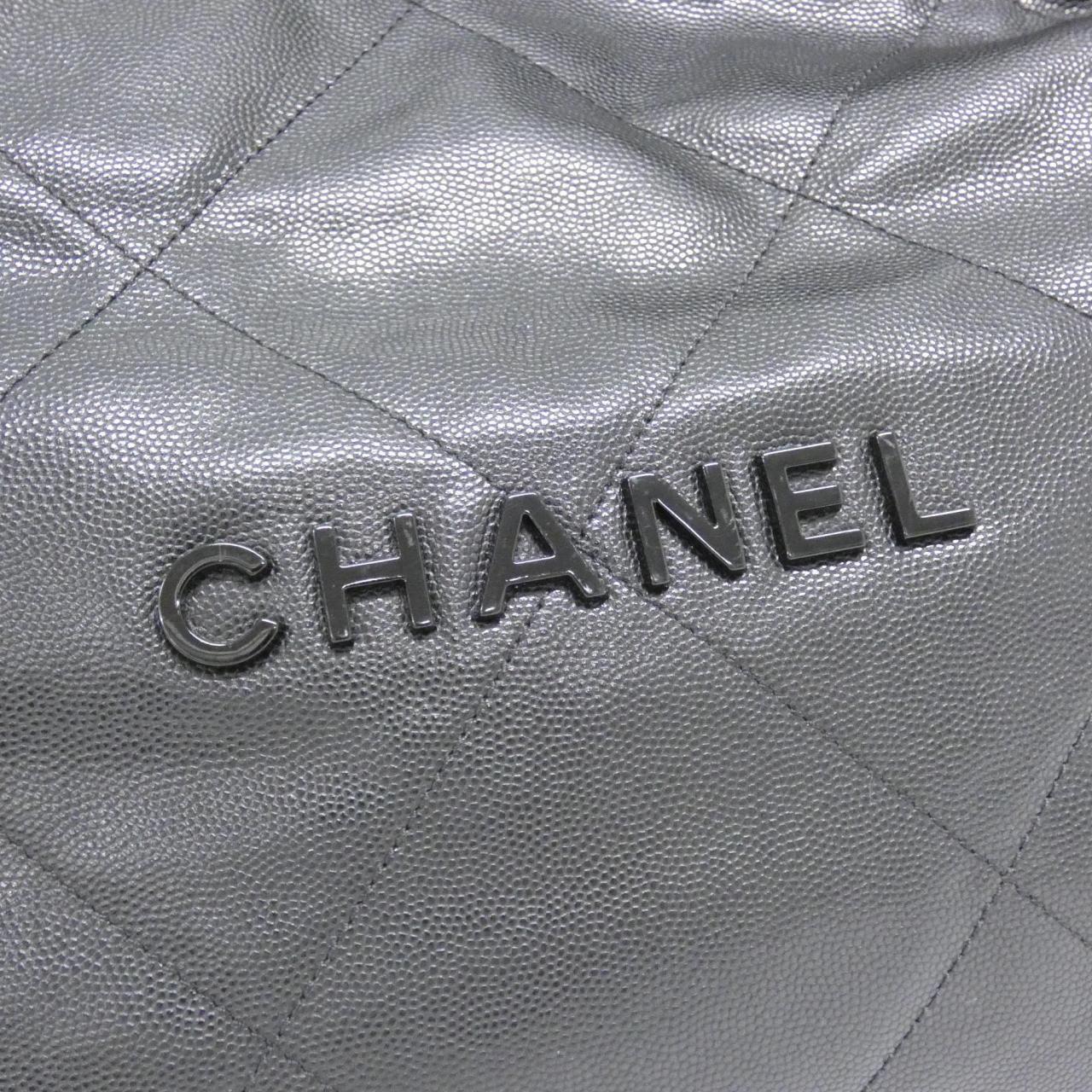 CHANEL Chanel 22 AS3260 Shoulder Grained Calfskin Black Grained Calfskin - Thumbnail 4