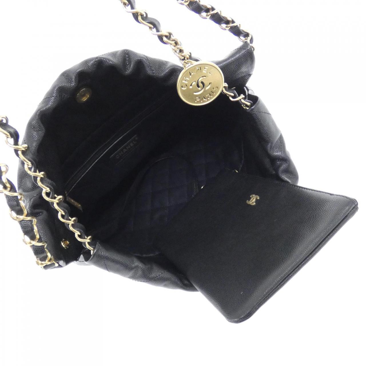 CHANEL Chanel 22 AS3260 Shoulder Grained Calfskin Black Grained Calfskin - Thumbnail 6