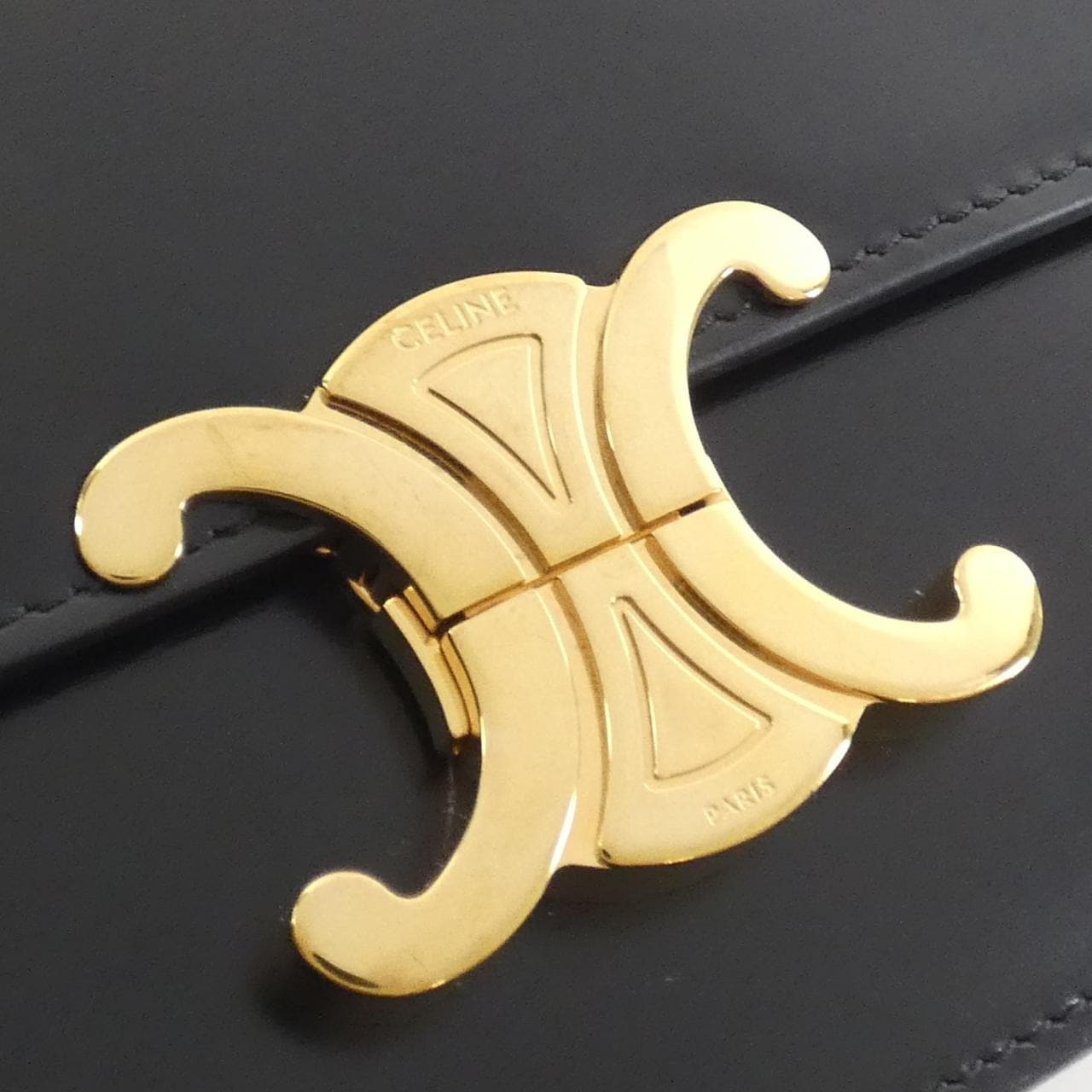 CELINE Triomphe 188423BF4 Shoulder Bag 黑色 中古品A - 縮圖 8