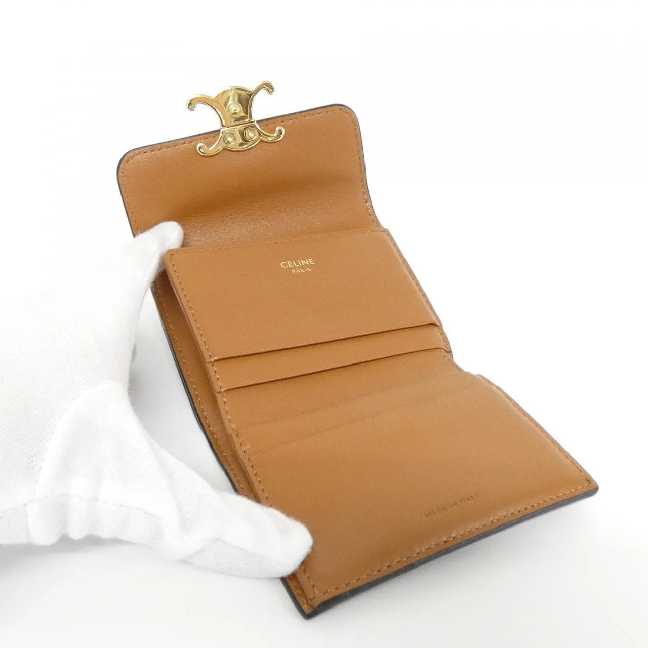 CELINE 10I652DS3 Wallet Canvas 黑色 帆布 中古品A - 縮圖 5