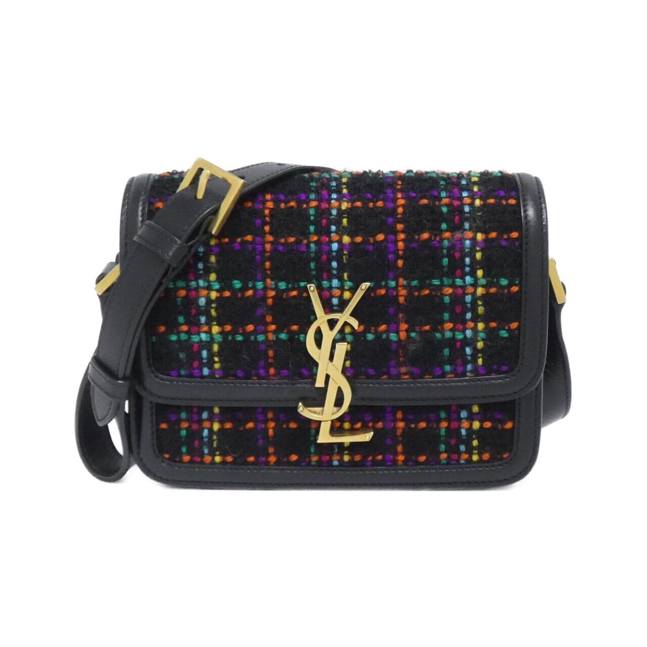 SAINT LAURENT 634306 FAAAB Shoulder Bag Tweed Black