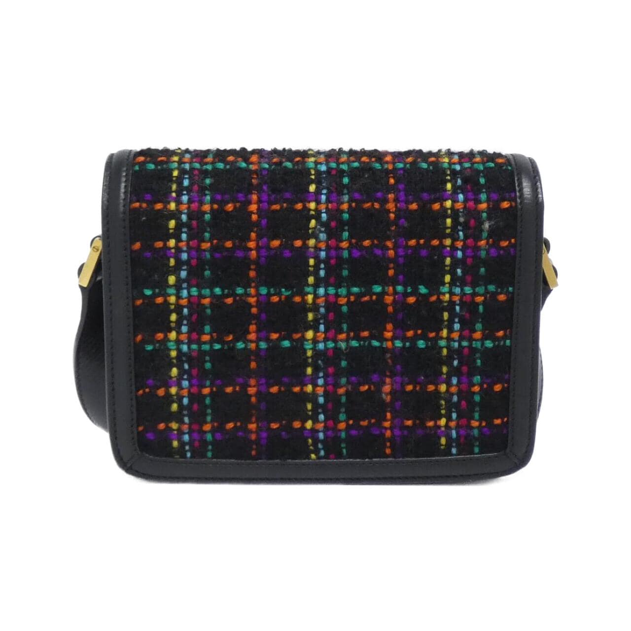 SAINT LAURENT Solférino 634306 FAAAB Shoulder Bag Tweed 黑色 粗花呢 中古品A - 縮圖 2