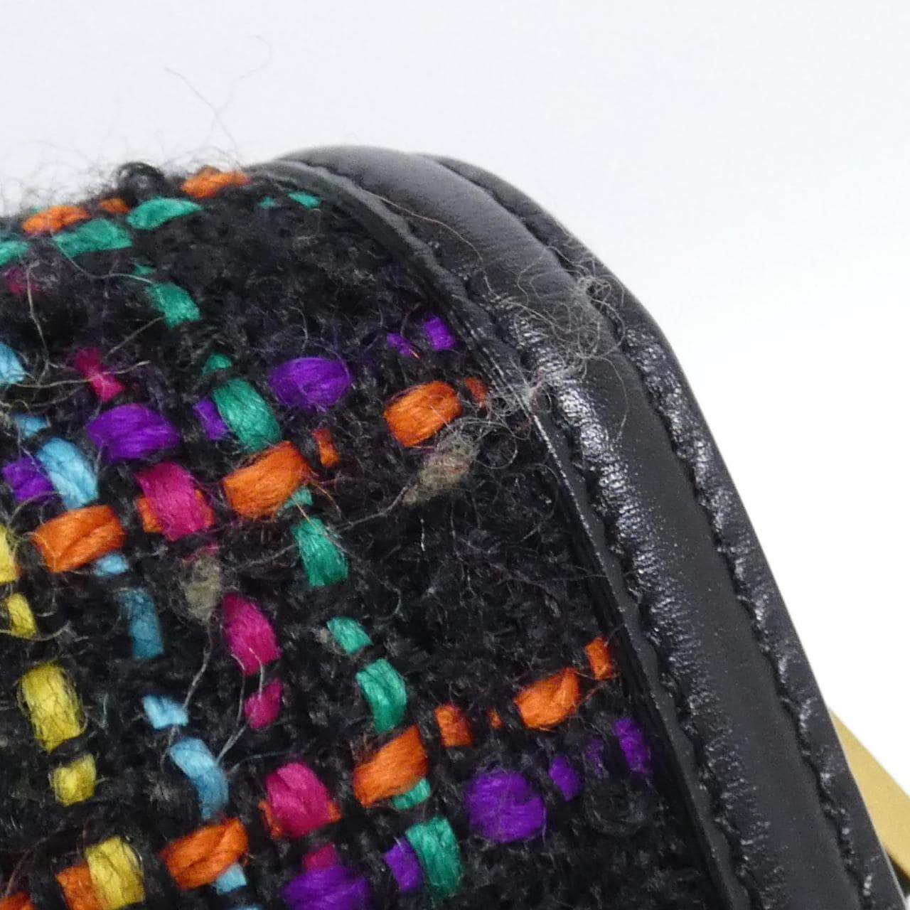 SAINT LAURENT Solférino 634306 FAAAB Shoulder Bag Tweed 黑色 粗花呢 中古品A - 縮圖 6