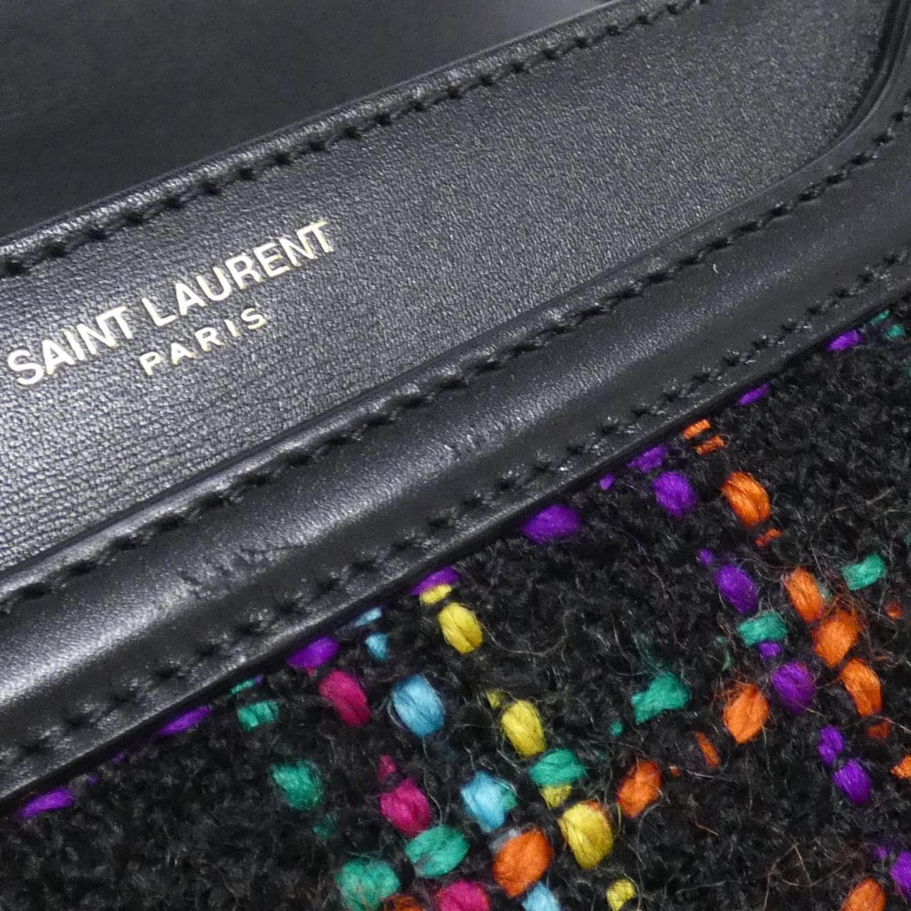 SAINT LAURENT Solférino 634306 FAAAB Shoulder Bag Tweed 黑色 粗花呢 中古品A - 縮圖 10