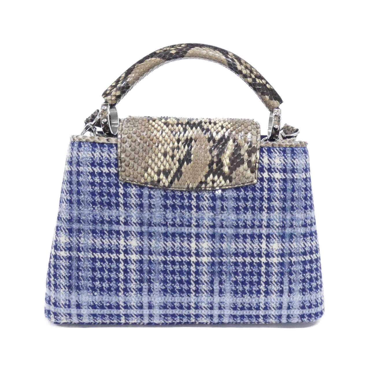 LOUIS VUITTON Capucines N97078 Bag Leather Blue Leather Rank A - Thumbnail 2