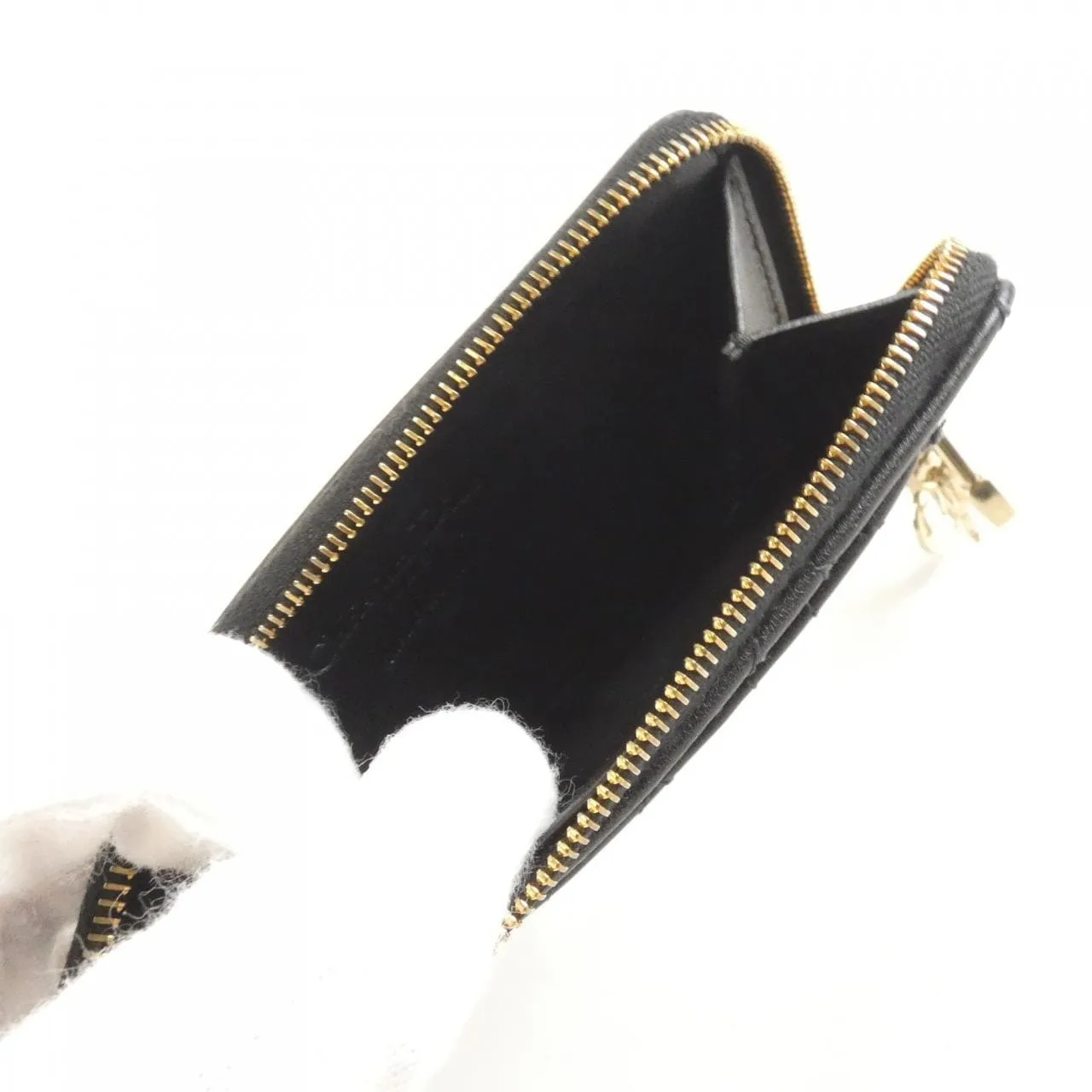 DIOR Lady Dior S0965ONMJ Coin Case Lambskin Black Lambskin Rank B - Thumbnail 5