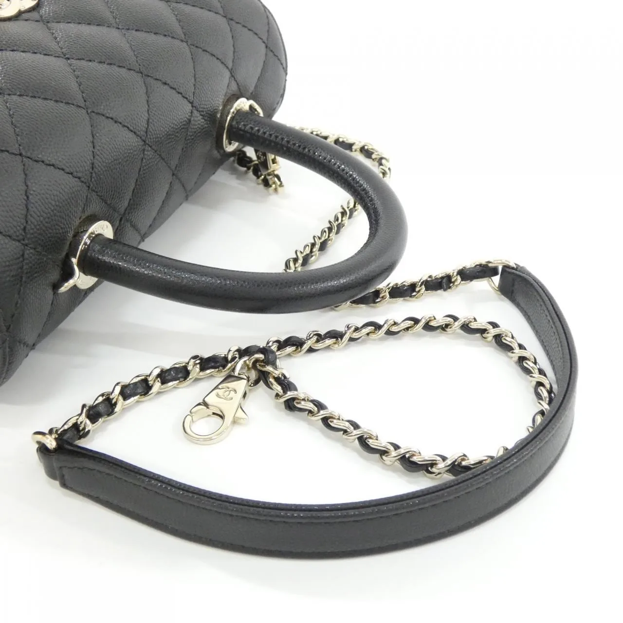 CHANEL Matelasse 92990 Handbag Grained Calfskin Black Grained Calfskin Rank A - Thumbnail 5