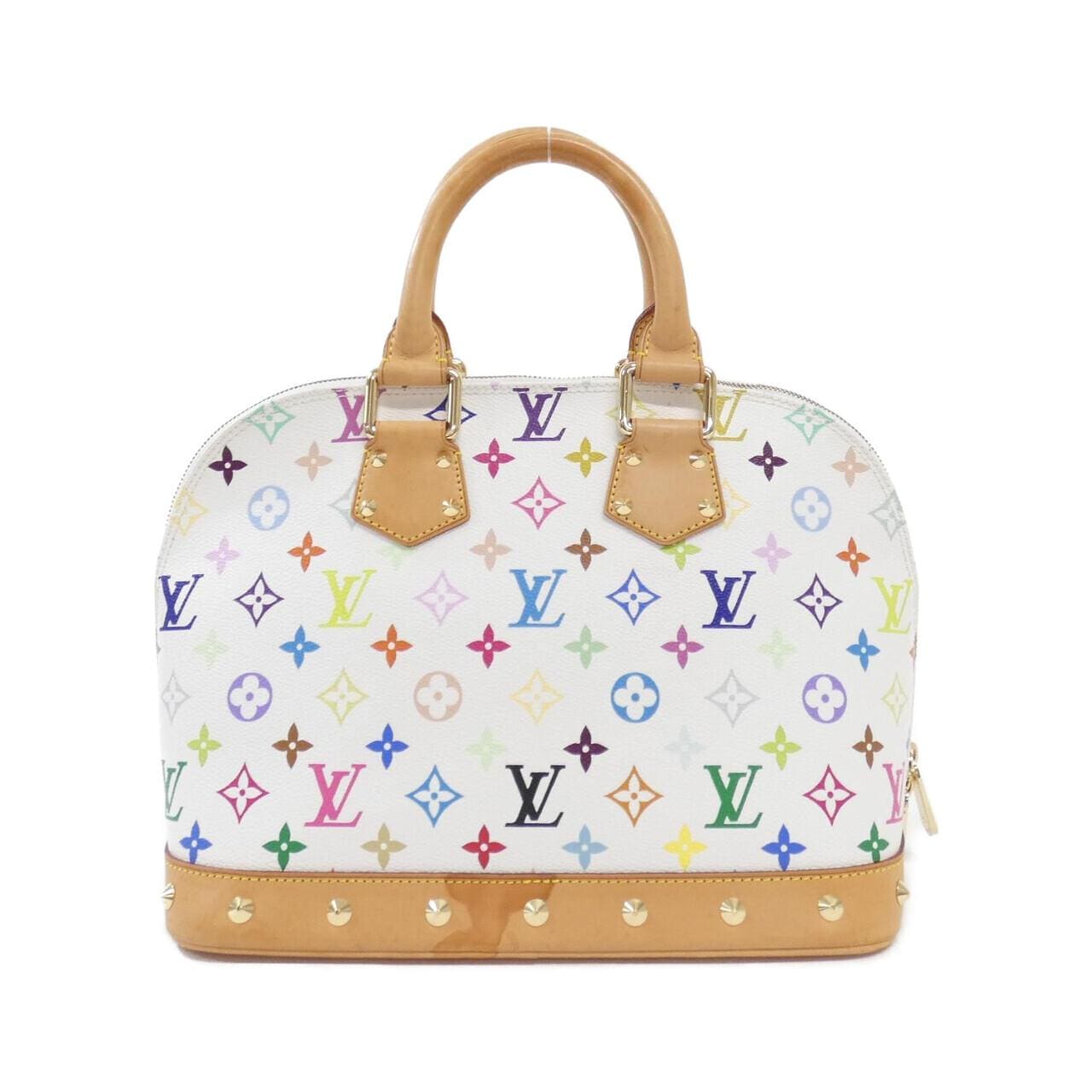 LOUIS VUITTON Alma M92647 Bag Canvas 白色 帆布 中古品A - 縮圖 2