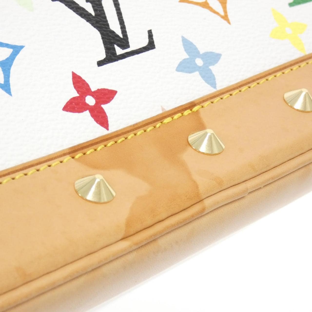 LOUIS VUITTON Alma M92647 Bag Canvas 白色 帆布 中古品A - 縮圖 4