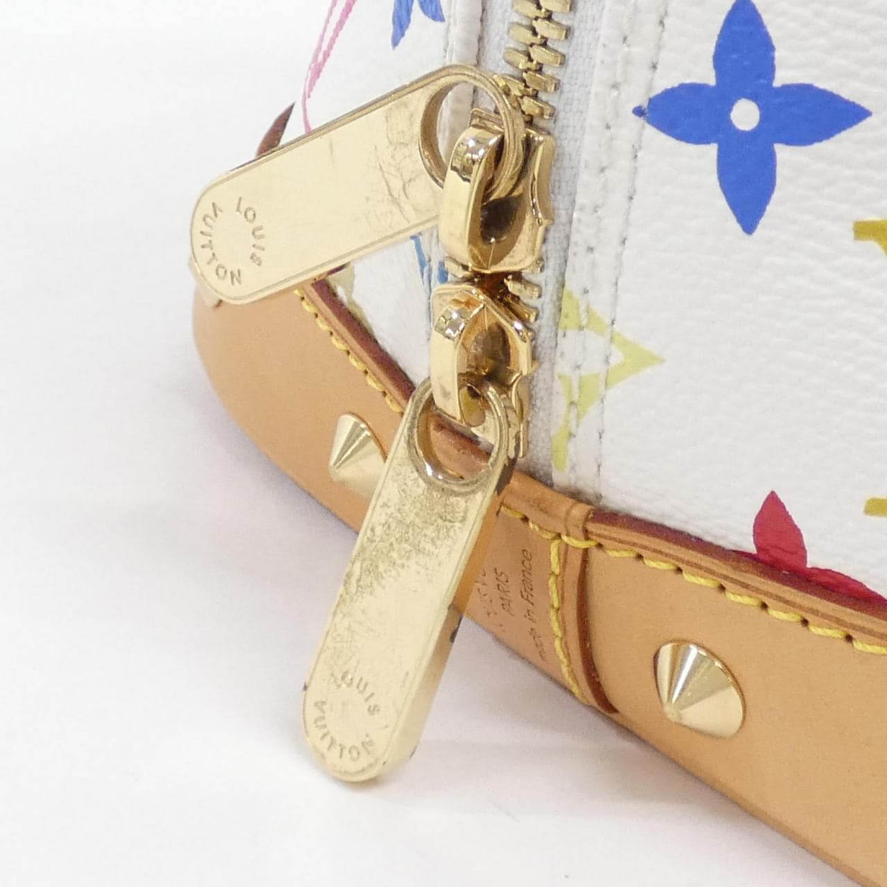 LOUIS VUITTON Alma M92647 Bag Canvas 白色 帆布 中古品A - 縮圖 5