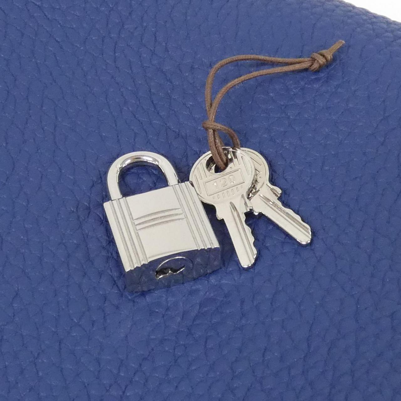 HERMES HERMÈS Picotin 060991CK Bag Clemence 藍色 Clemence 皮 中古品A - 縮圖 3