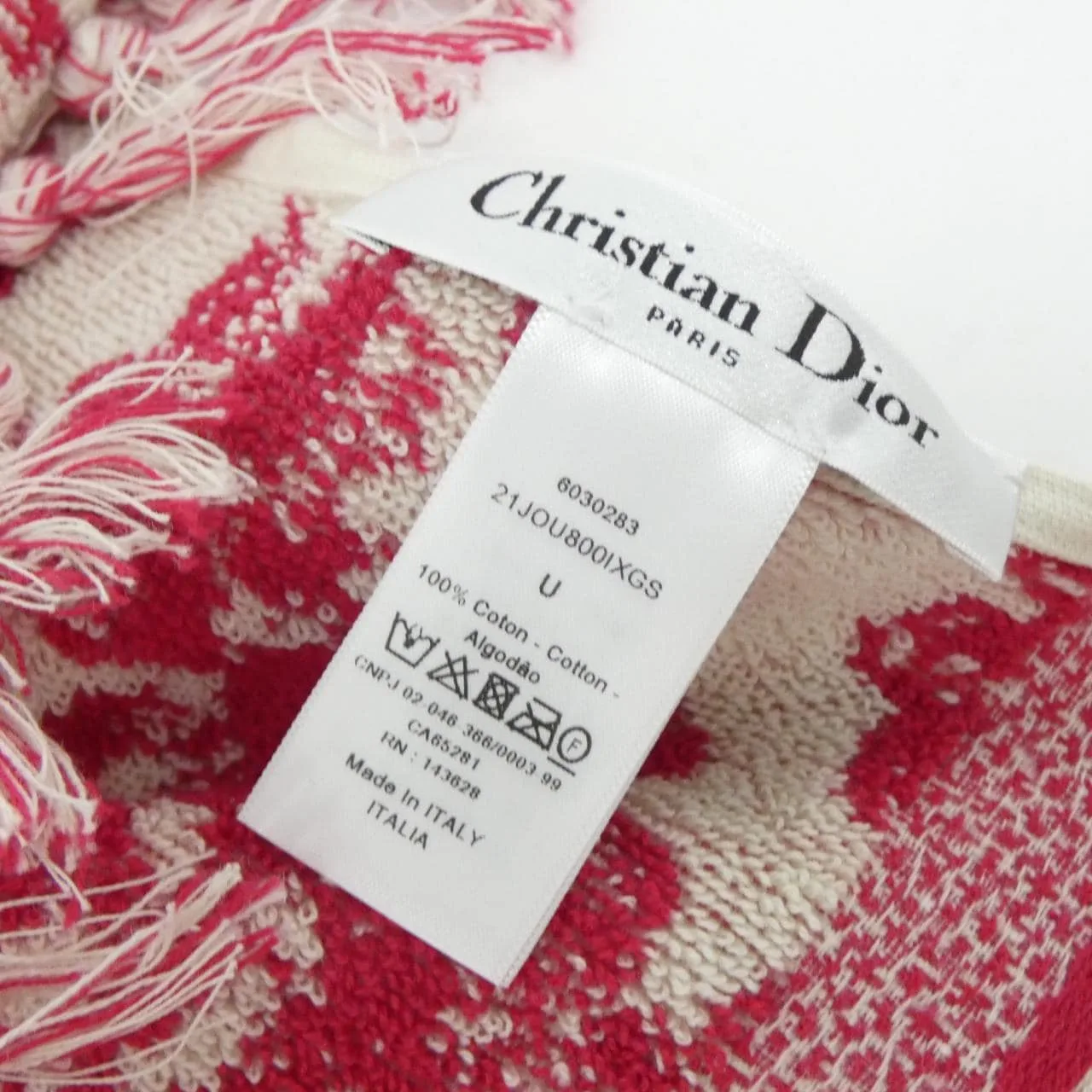 DIOR 21JOU800IXGS Wallet Cotton White Cotton Rank A - Thumbnail 4