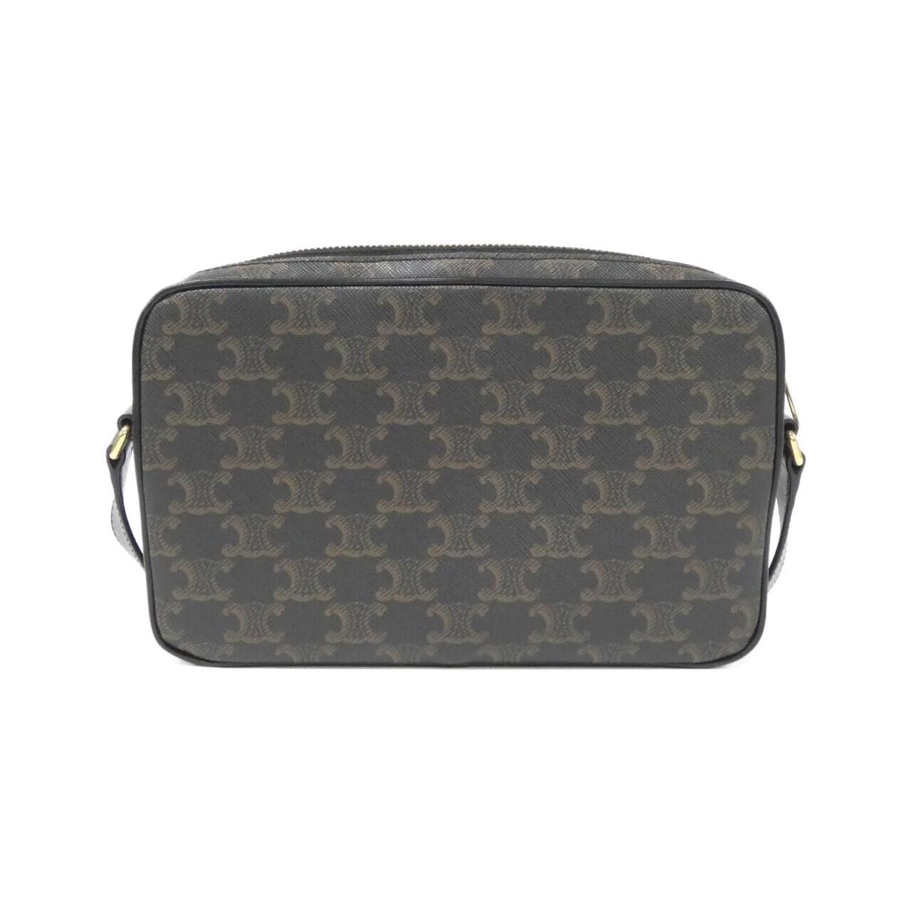 CELINE Triomphe 194502CIM Shoulder Bag Canvas 黑色 帆布 中古品A - 縮圖 2