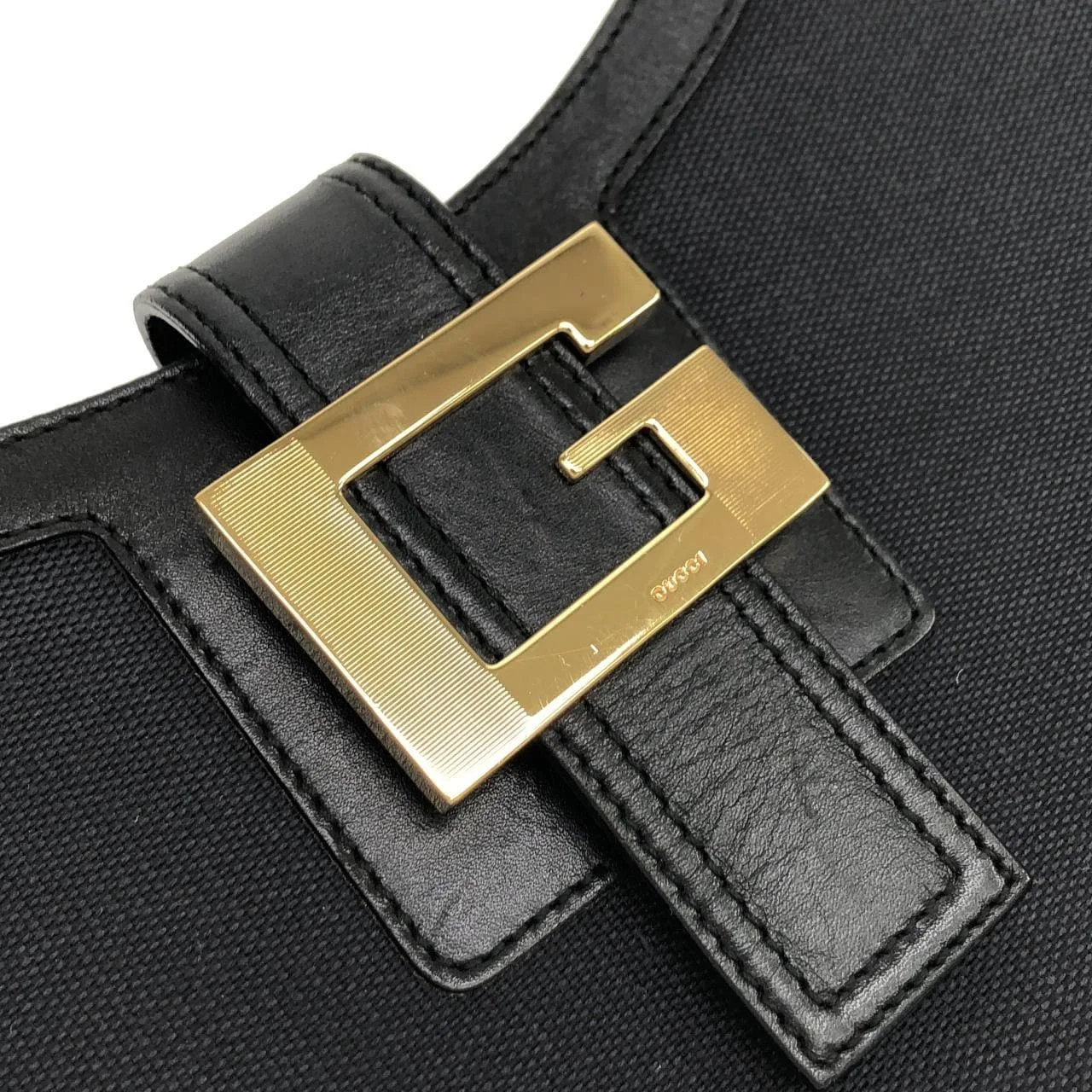 GUCCI 001 4141 Shoulder Canvas 黑色 帆布 中古品A - 縮圖 6