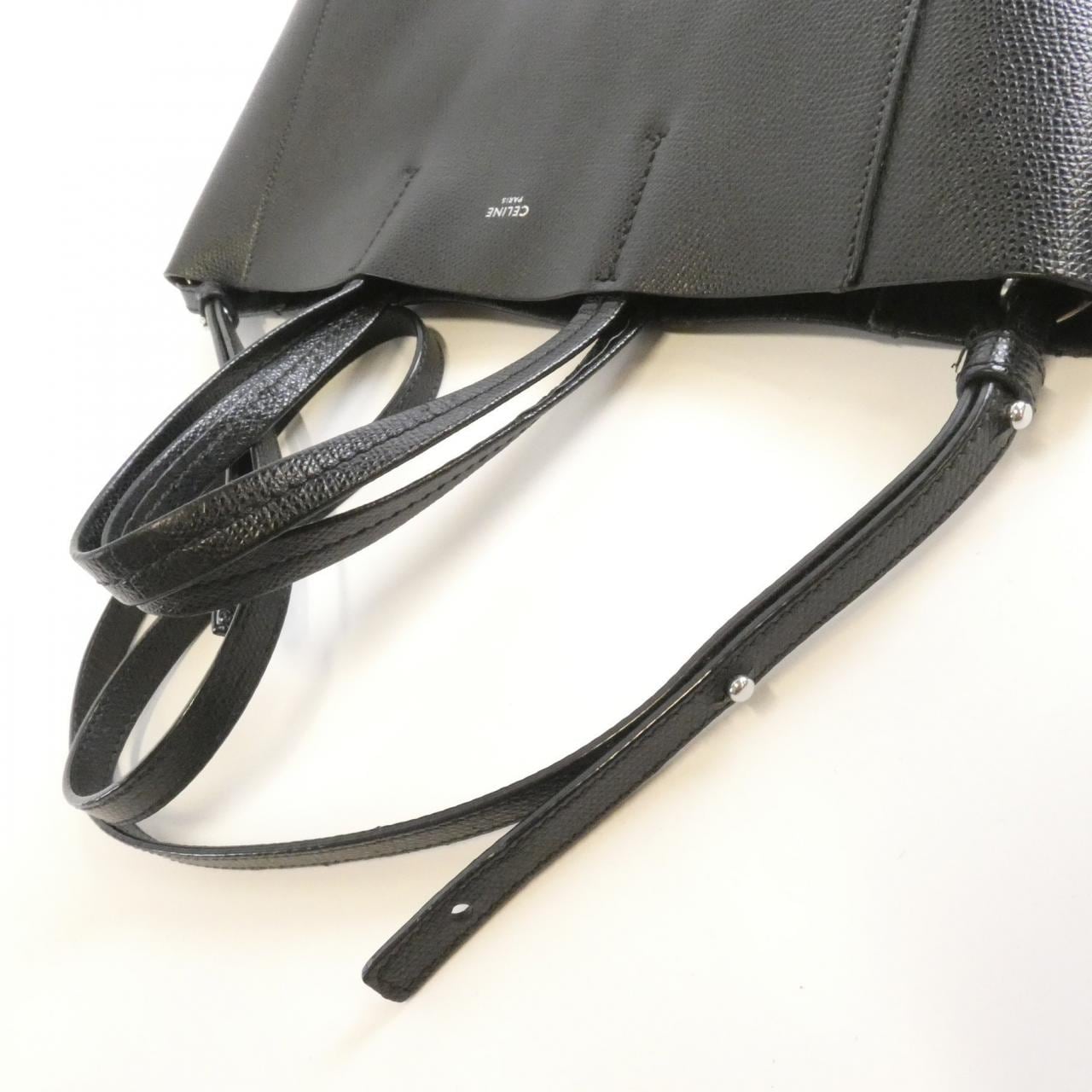 CELINE Cabas 189813XBA Handbag Leather Black Leather - Thumbnail 4