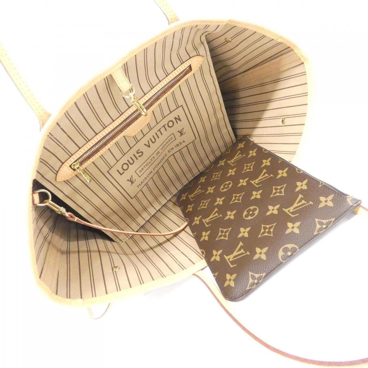 LOUIS VUITTON Neverfull M40995 Bag Monogram 黑色 Monogram 中古品A - 縮圖 7