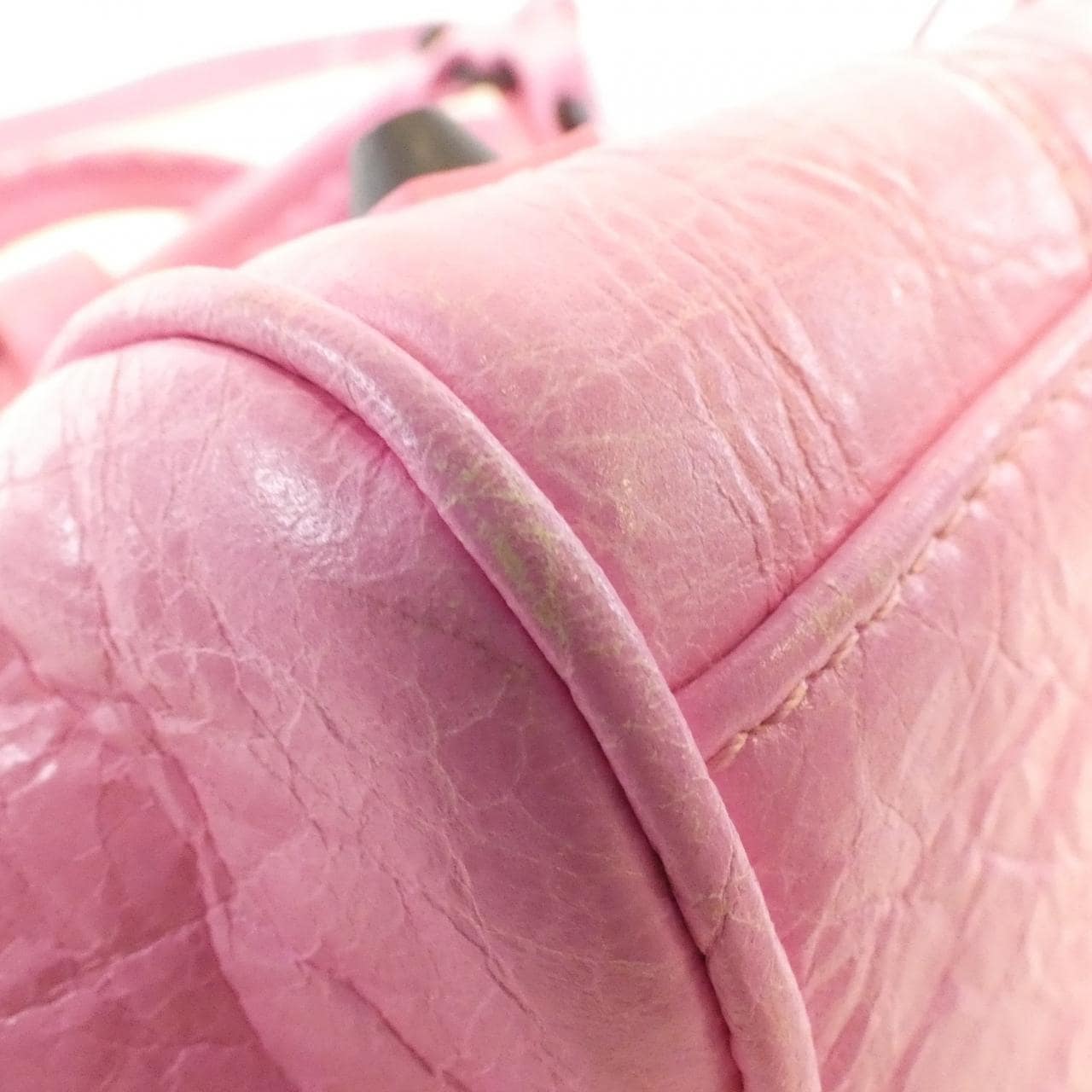 BALENCIAGA 835256 2AB1G Bag Lambskin 黑色 羊皮 中古品B - 縮圖 3