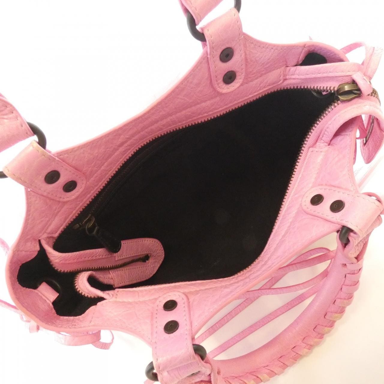 BALENCIAGA 835256 2AB1G Bag Lambskin 黑色 羊皮 中古品B - 縮圖 7