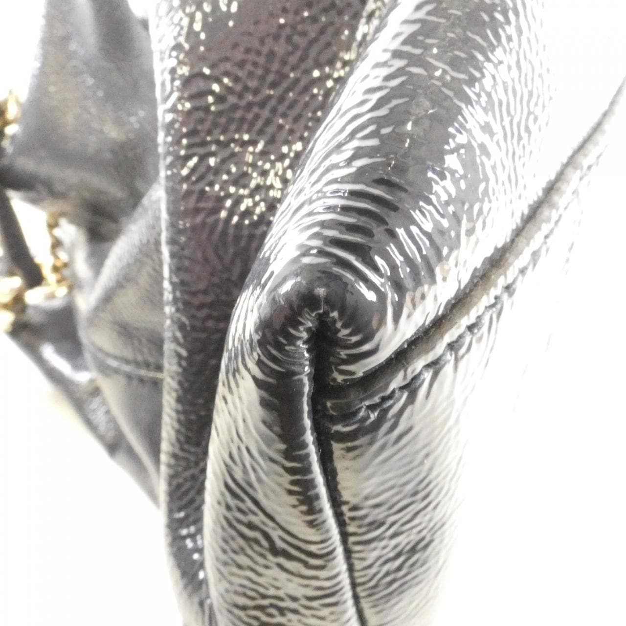 GUCCI 308982 AB80G Shoulder Bag Patent Leather 黑色 漆皮 中古品B - 縮圖 3