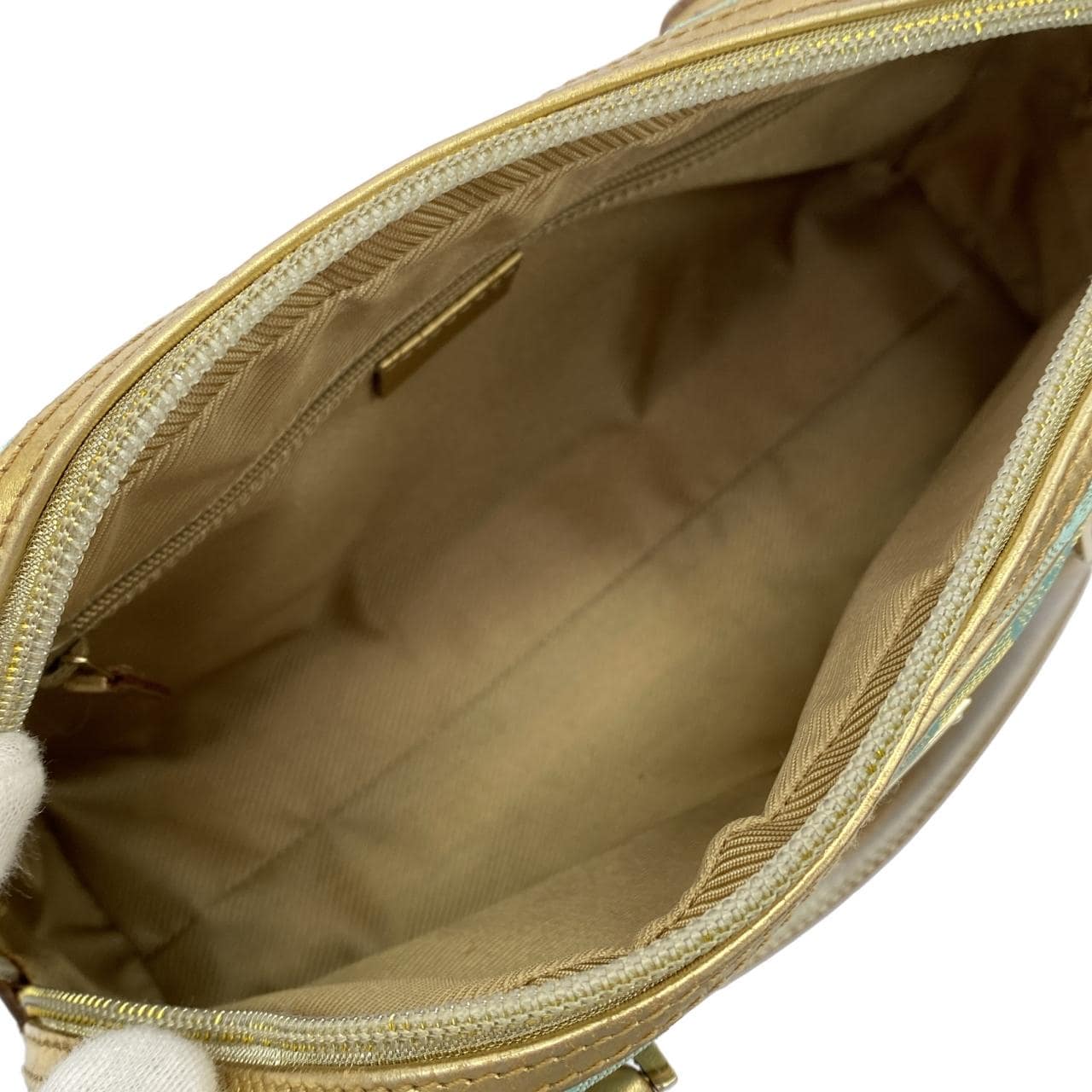 GUCCI 000 0852 Handbag Canvas 金色 帆布 中古品B - 縮圖 9