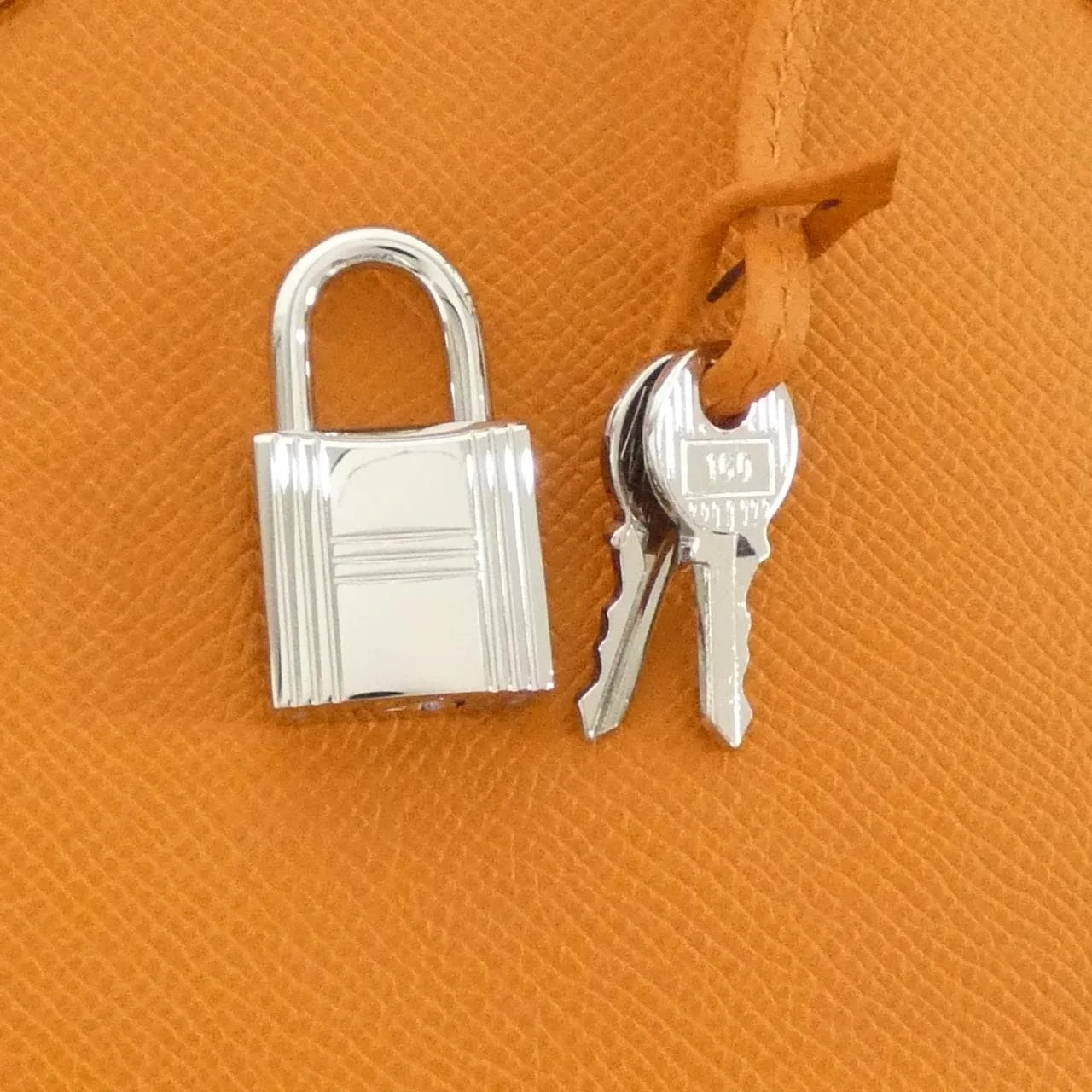 HERMES Bolide 082798CK Handbag Epsom 橙色 Epsom 皮 中古品A - 縮圖 3