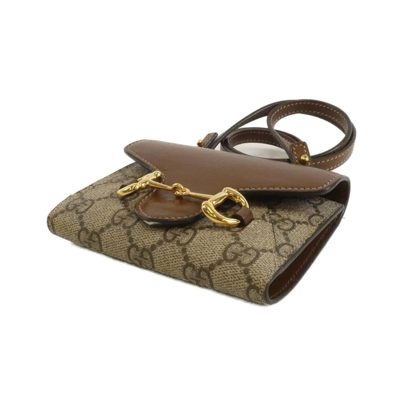 GUCCI Horsebit 1955 699761 92TCG Wallet Canvas 黑色 帆布 中古品A - 縮圖 3