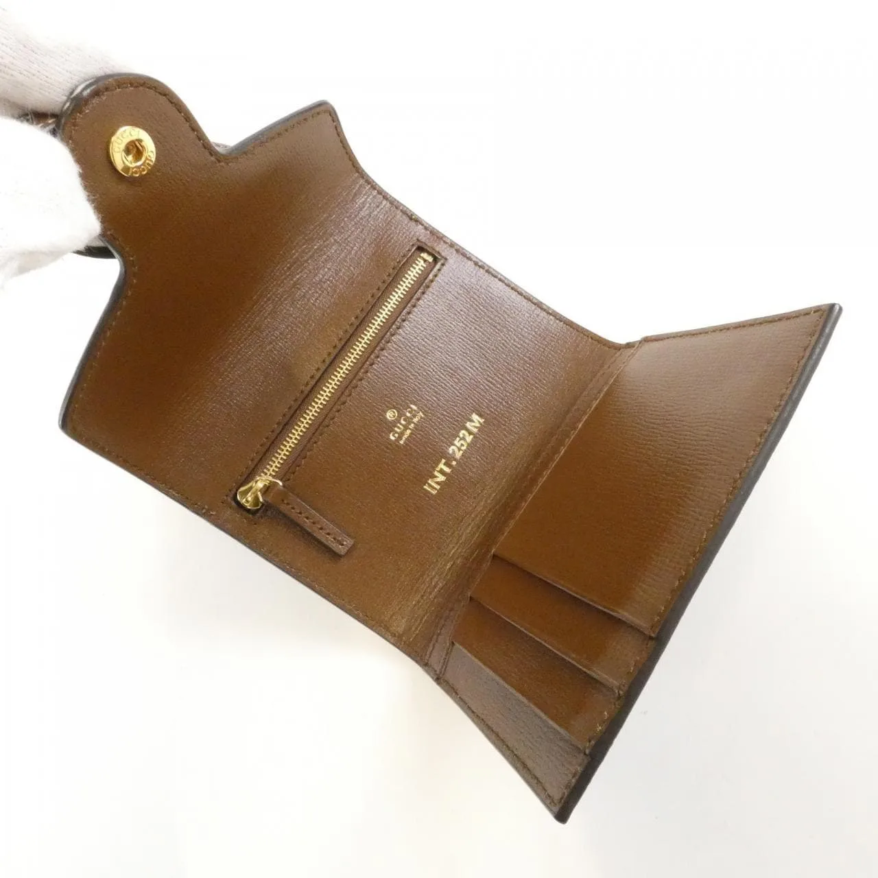 GUCCI Horsebit 1955 699761 92TCG Wallet Canvas 黑色 帆布 中古品A - 縮圖 9