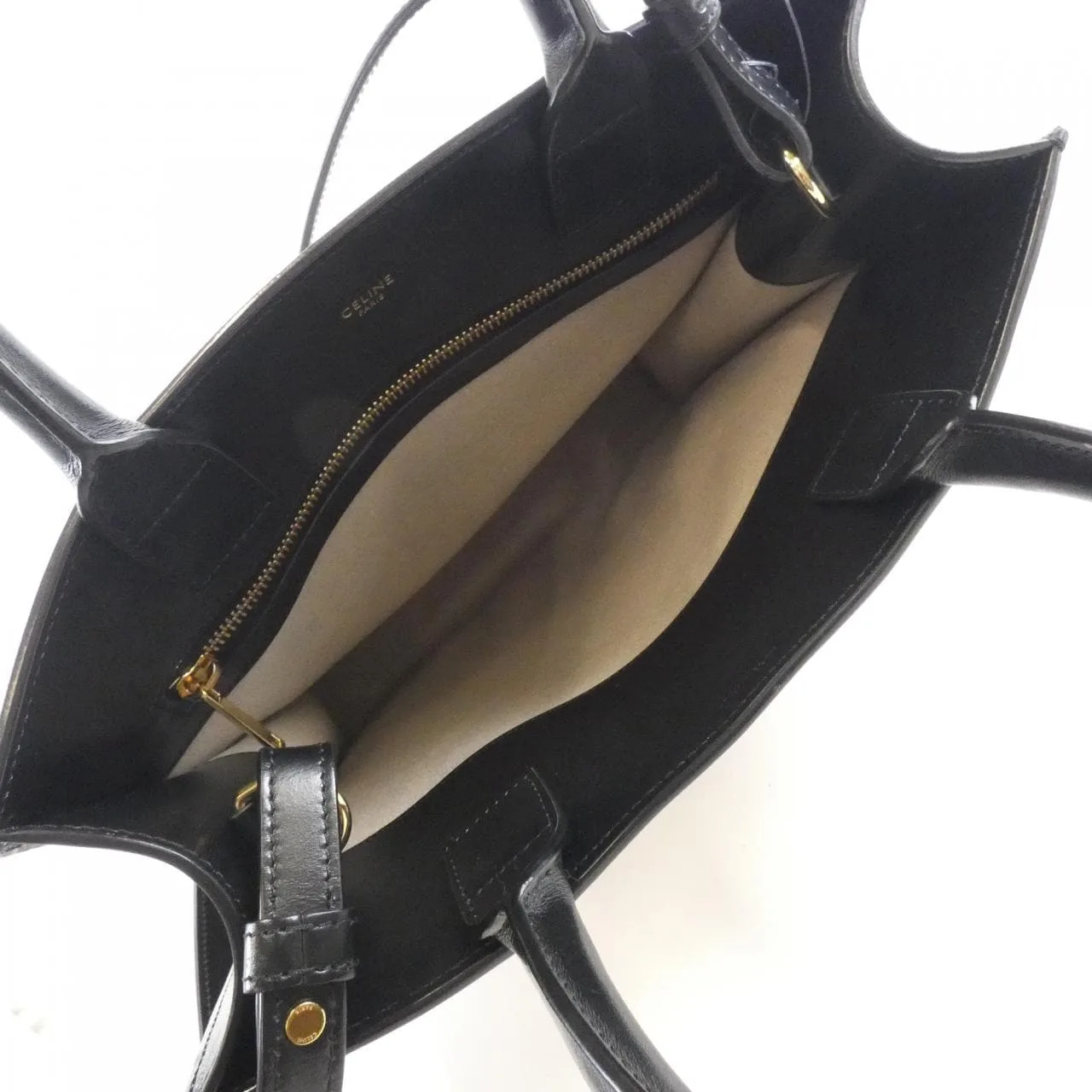 CELINE Cabas 192082DL4 Handbag Canvas 黑色 帆布 中古品A - 縮圖 6