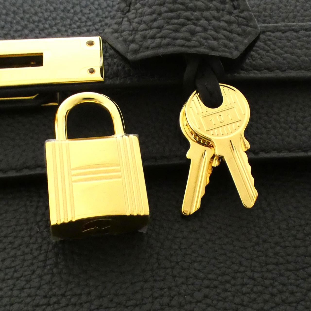 HERMES HERMÈS Kelly 027631CC Bag Togo Black Togo Leather Rank A - Thumbnail 4