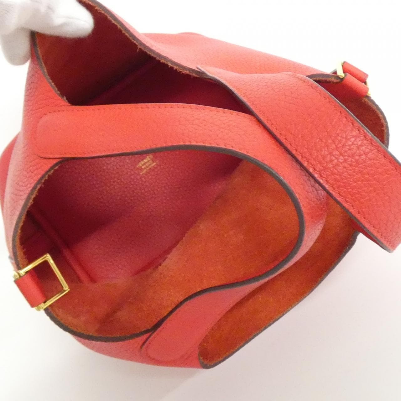 HERMES HERMÈS Picotin 056289CC Bag Clemence Rouge Clemence Leather - Thumbnail 6