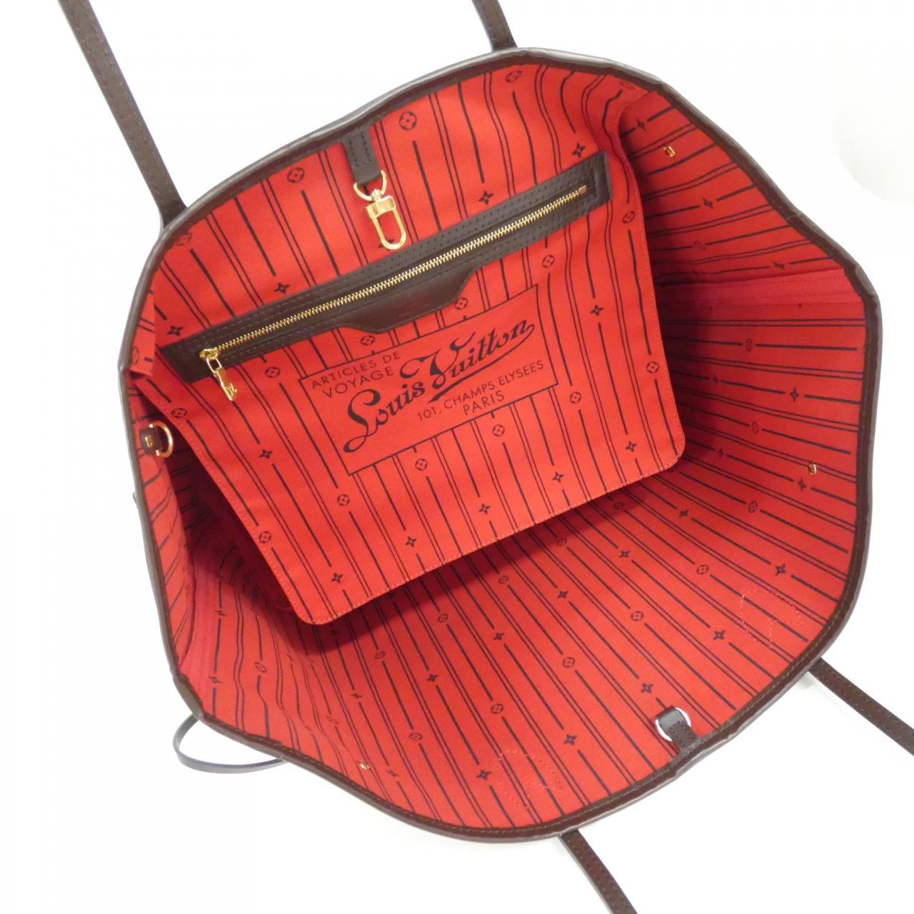 LOUIS VUITTON Neverfull N51106 Bag Damier 黑色 Damier 中古品A - 縮圖 8