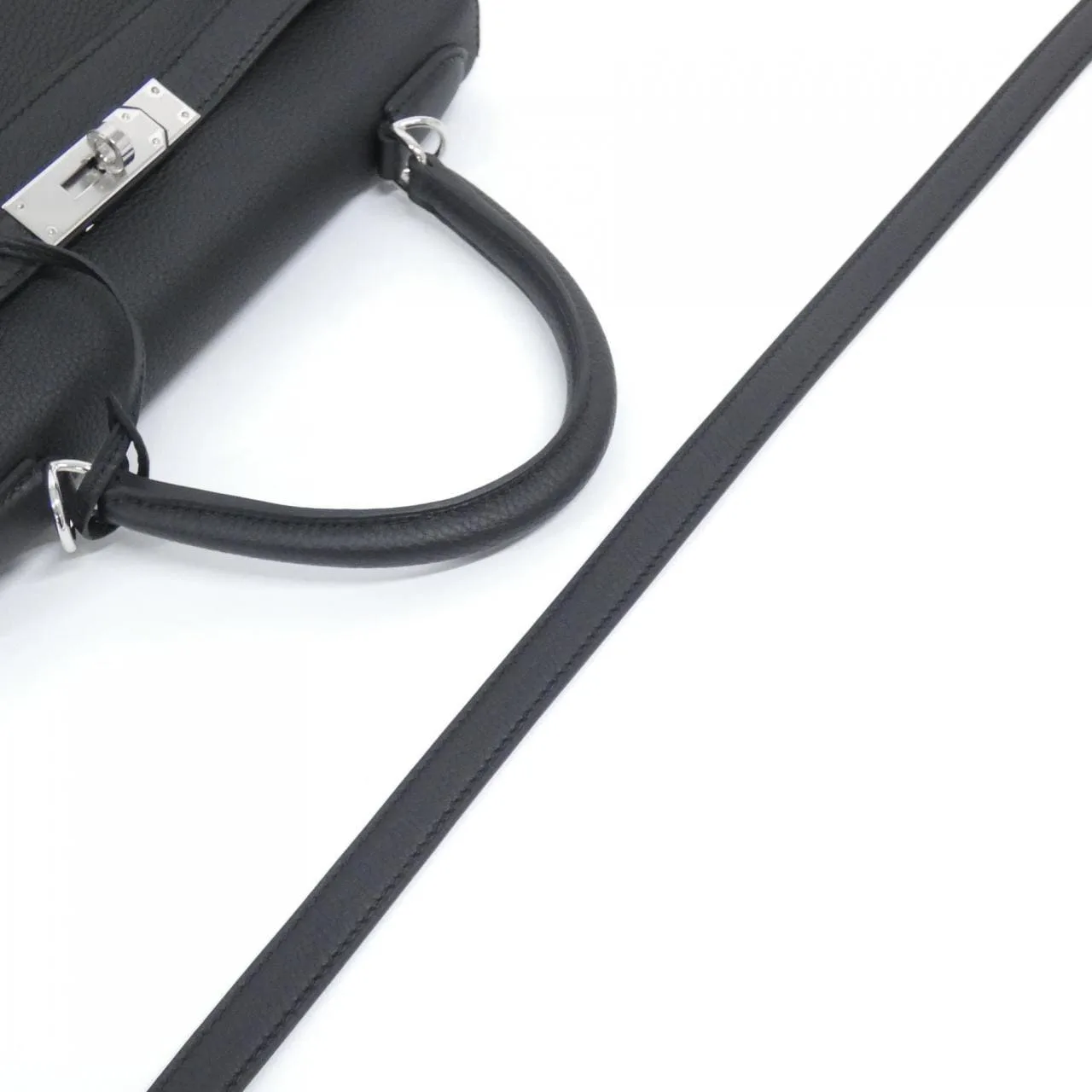 HERMES Kelly 030931CK Handbag Togo Black Togo Leather Rank A - Thumbnail 5