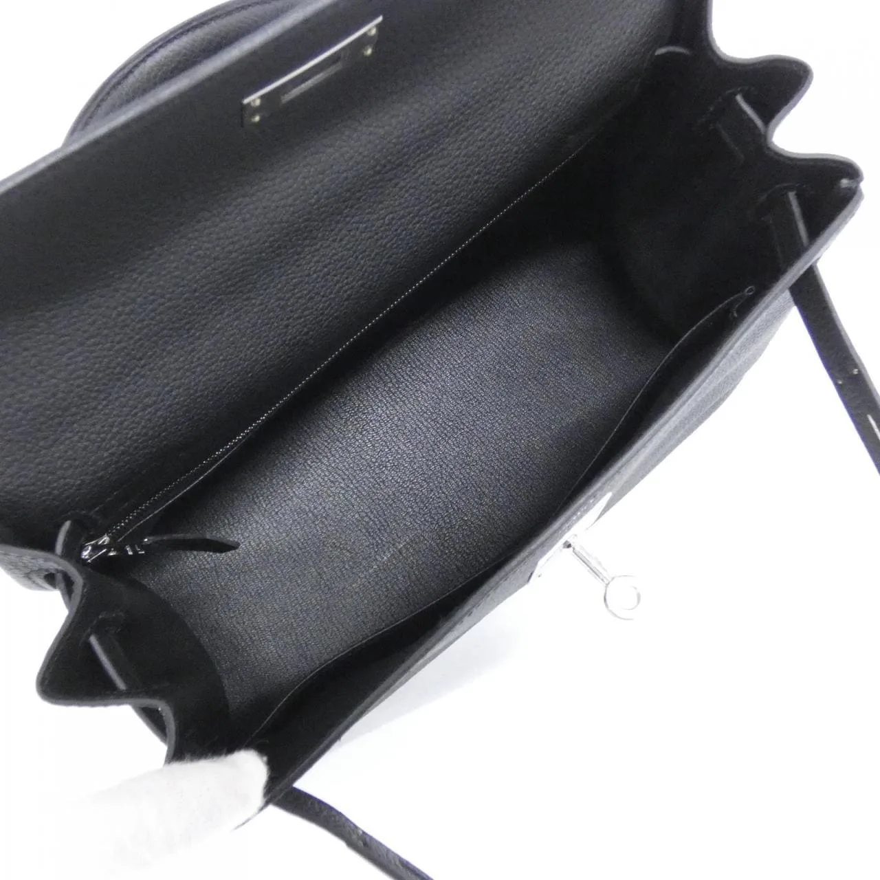 HERMES Kelly 030931CK Handbag Togo Black Togo Leather Rank A - Thumbnail 6