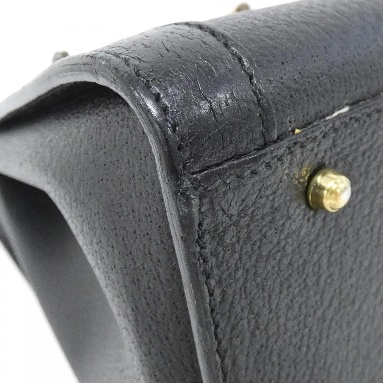 GUCCI 002 115 0260 Handbag Leather Black Leather Rank B - Thumbnail 2