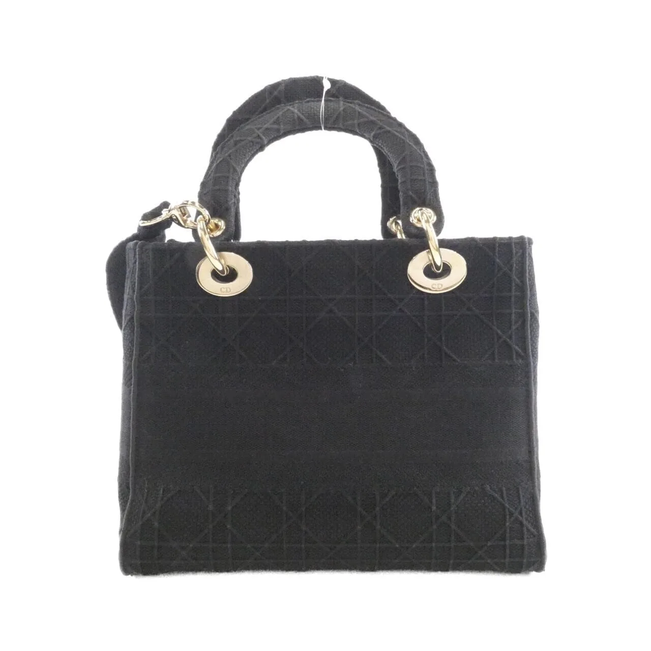 DIOR Lady Dior M0565OREY Handbag Canvas 黑色 帆布 中古品A - 縮圖 2