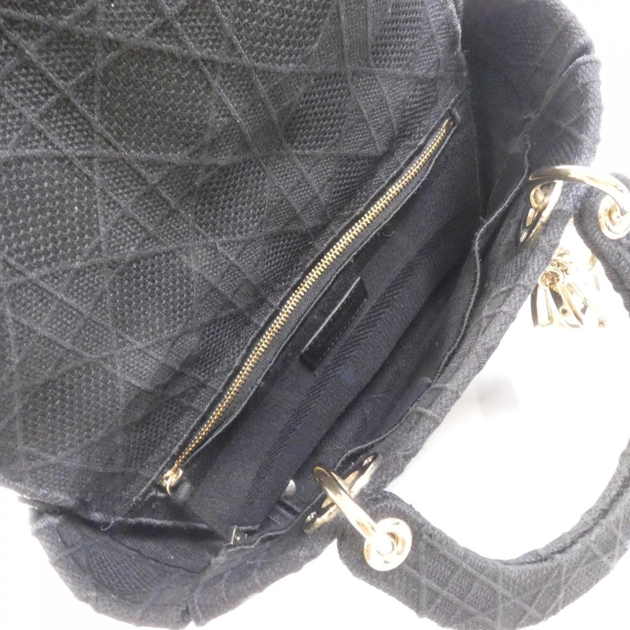 DIOR Lady Dior M0565OREY Handbag Canvas Black Canvas - Thumbnail 9