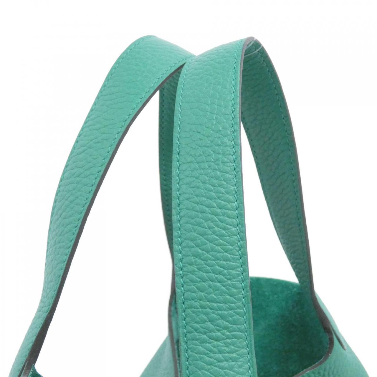 HERMES HERMÈS Picotin 060991CK Bag Clemence 黑色 Clemence 皮 中古品A - 縮圖 5