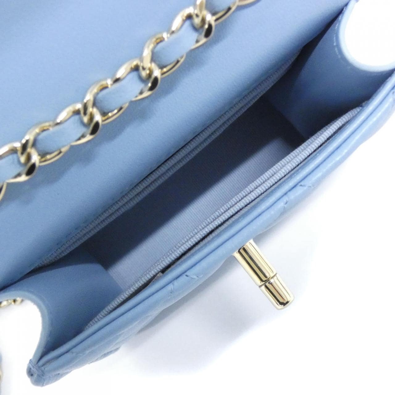 CHANEL 81633 Shoulder Bag Lambskin Blue Lambskin - Thumbnail 8