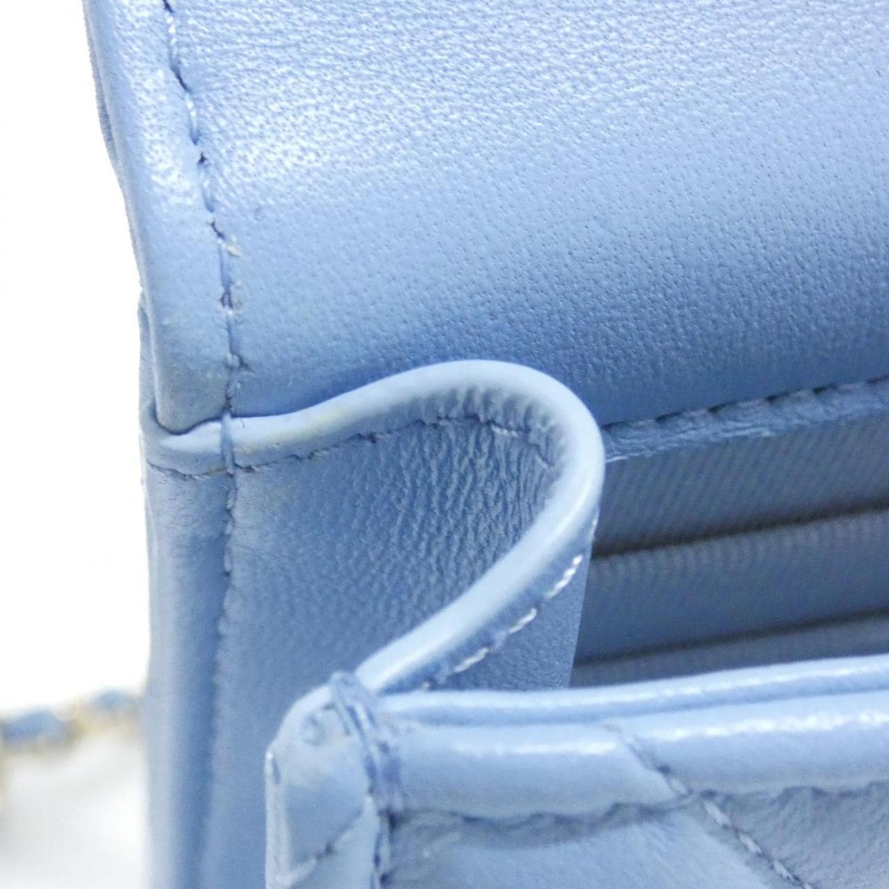 CHANEL 81633 Shoulder Bag Lambskin Blue Lambskin - Thumbnail 9