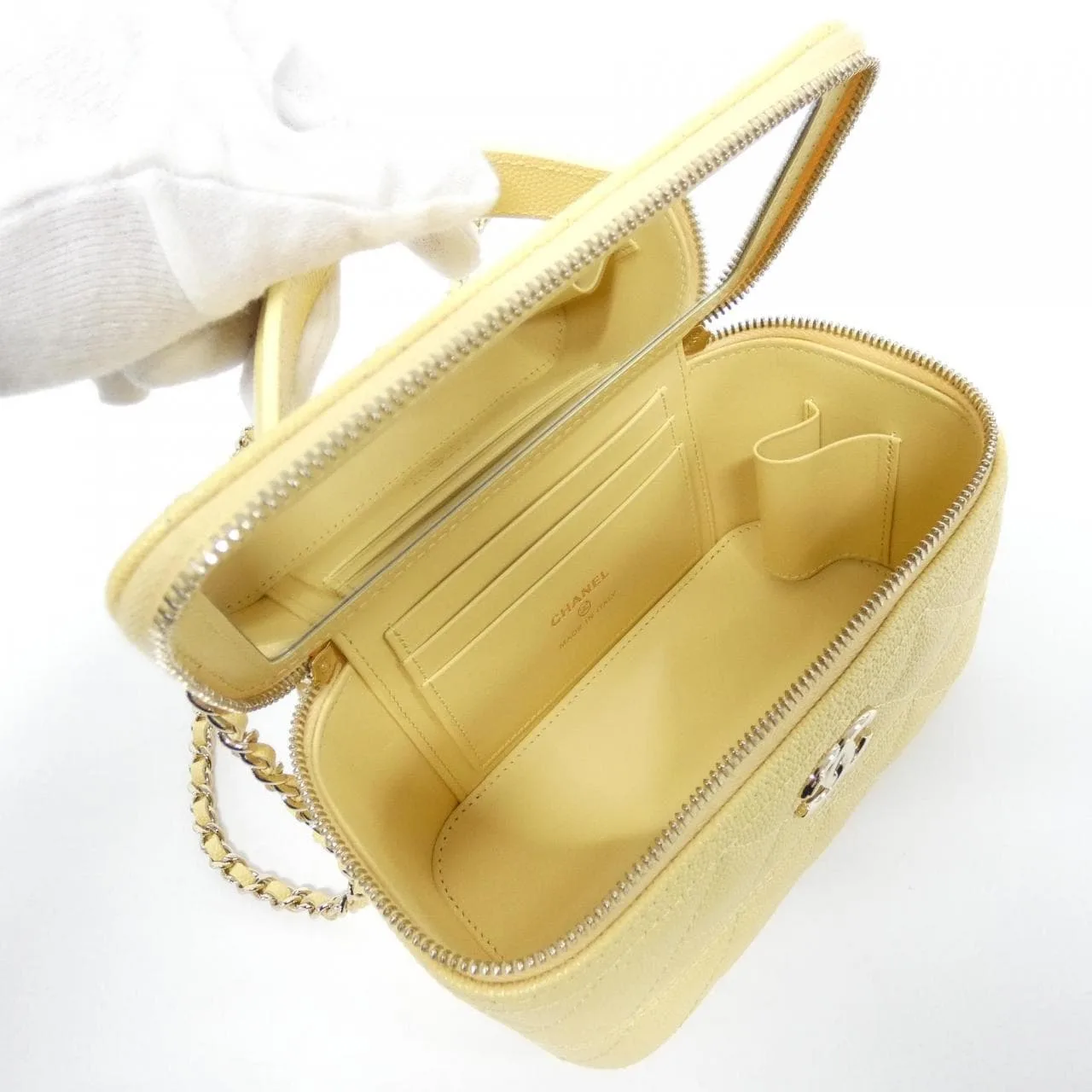 CHANEL AP4404 Handbag Grained Calfskin Yellow Grained Calfskin Rank A - Thumbnail 9