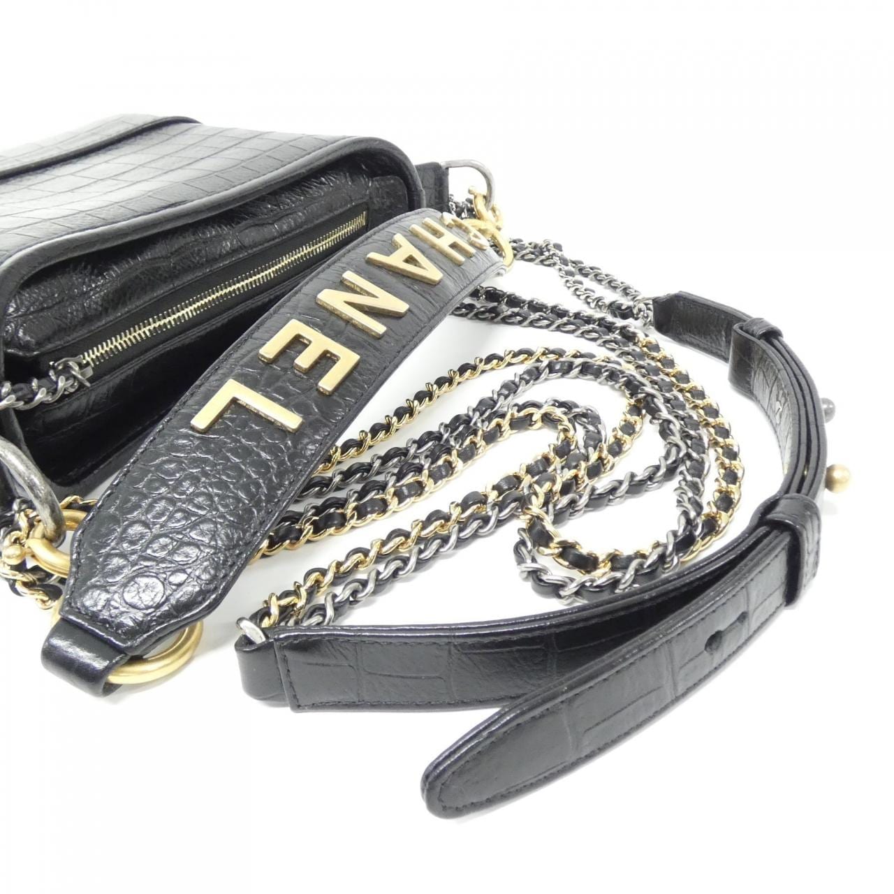 CHANEL Gabrielle AS0865 Shoulder Bag Crocodile Black Crocodile - Thumbnail 5