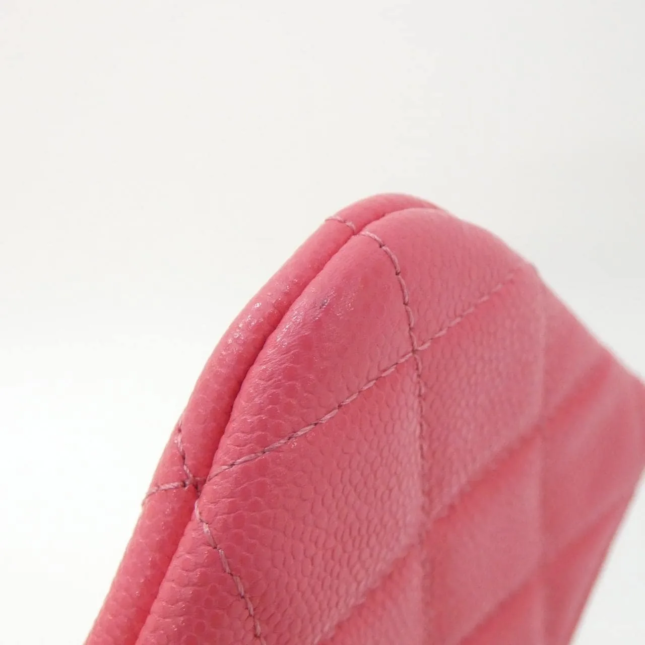 CHANEL 82365 Pouch Grained Calfskin 粉色 荔枝紋牛皮 中古品A - 縮圖 3