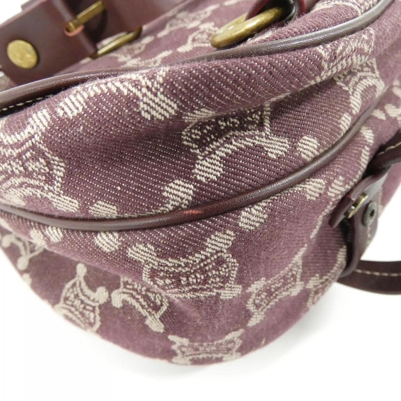 CELINE Shoulder Bag Denim 酒紅色 牛仔布 中古品A - 縮圖 3